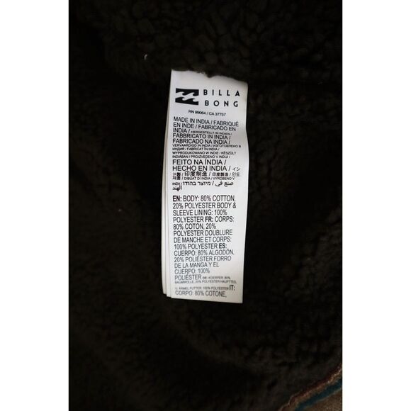Billabong ABYJK00184 Men's Sz L Gravel Brown Multi Barlow Sherpa Jacket - Picture 11 of 14